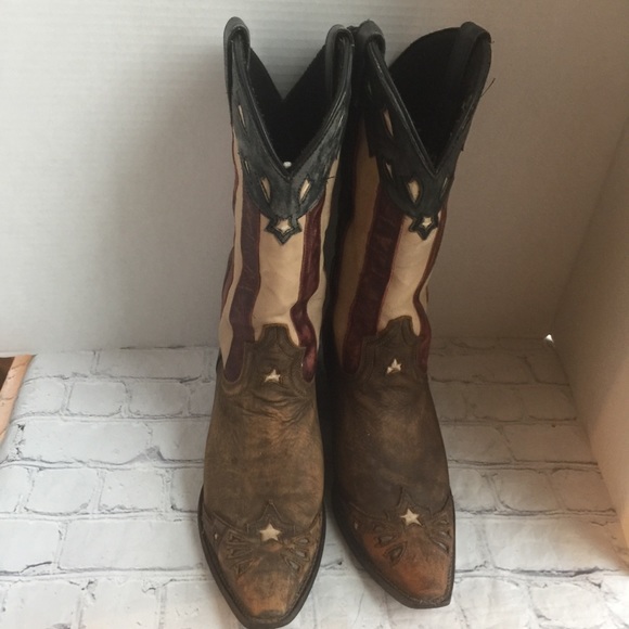 LAREDO STARS & STRIPES COWBOY PATRIOTIC BOOTS 9 - Picture 3 of 14